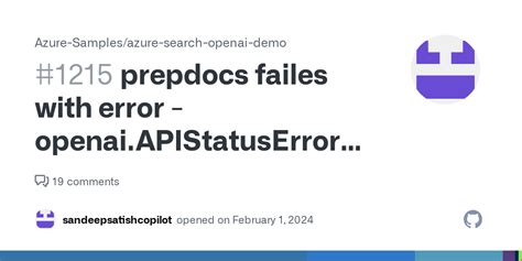 Prepdocs Failes With Error Openai APIStatusError Request Header