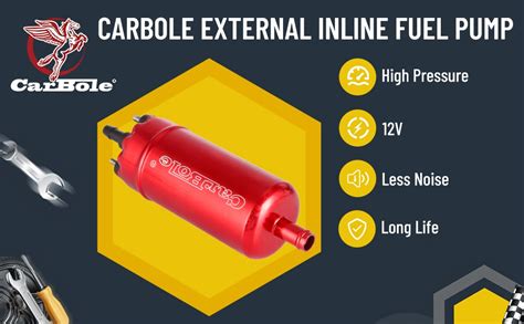 Carbole External In Line Fuel Pump Psi High Pressure Unversal V