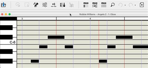 Major Features Of The Piano Roll View Smartscore 64 Professional Ne