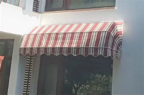 Wall Mounted White Grey And Red Pvc Window Retractable Awning At Rs