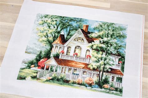 Counted Cross Stitch Kit The Lake House Luca S Bu Size Etsy