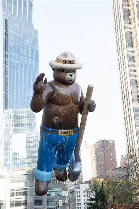 Smokey The Bear Balloon In The Macy`s Thanksgiving Day Parade 2021