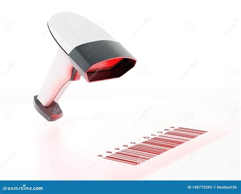 Generic Barcode Scanner Scanning a Barcode. 3D Illustration Stock ...