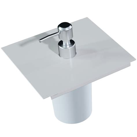 Dispenser Para Detergente 15cm Em Inox Branco Fosco Para Canal Equipado