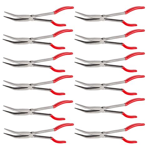 11 Inch Reach 45 Degree Bent Needle Long Nose Pliers Cross Cut Top Quality 12 Pk 685650076416 Ebay