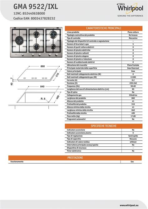 Whirlpool Piano Cottura A Gas IXelium 90 Cm Linea Ambient GMA 9522