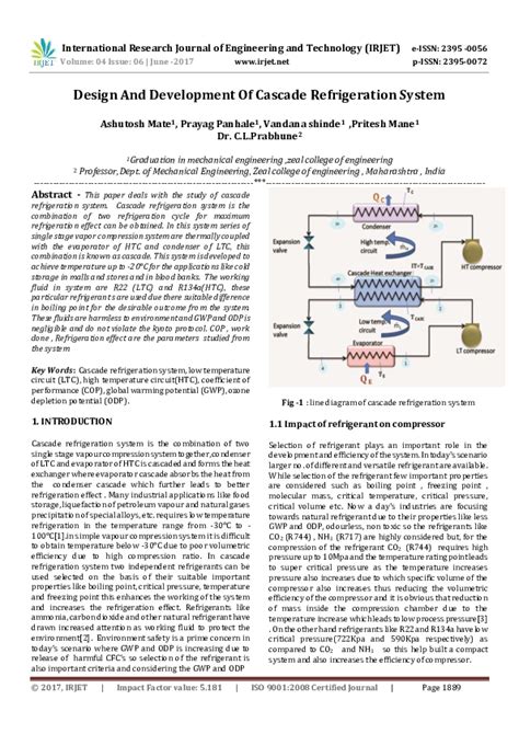 (PDF) Design and Development of Cascade Refrigeration System