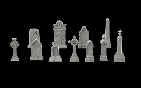 Tombstone Pack 3d Model 3d Printable Cgtrader