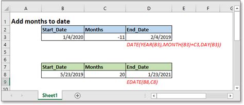 Excel Formula Add Months To Date