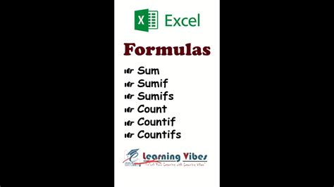 Sum Sumif Sumifs Count Countif Countifs Function And Formula