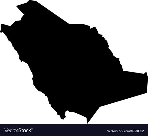 Transparent High Detailed Black Map Of Saudi Vector Image