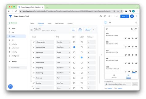 Google Appsheet Apps Script The