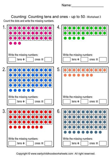 Counting Tens And Ones Worksheets Printable Counting Worksheets For