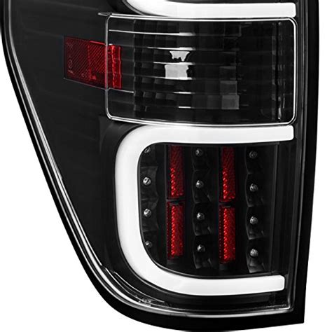 For 2009 2014 Ford F150 F Series Black Smoked Lens Dual C Shape Led Tube Tail Brake Light Lamps