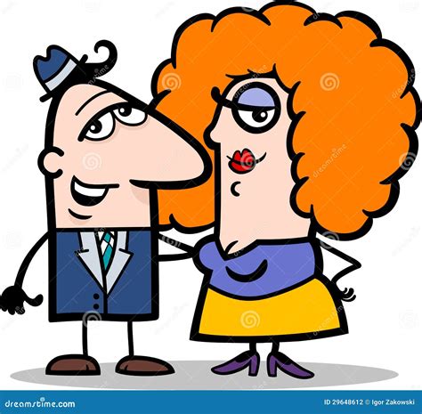 Funny Man And Woman Couple Cartoon Stock Photography - Image: 29648612