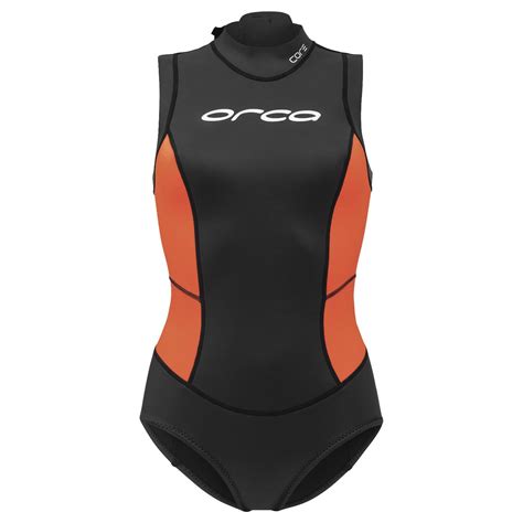 Orca Openwater Swimskin Neoprenanzug Damen Schwarz Orange