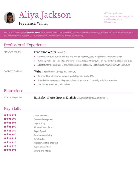 Freelance Writer Resume Examples And Templates For 2024