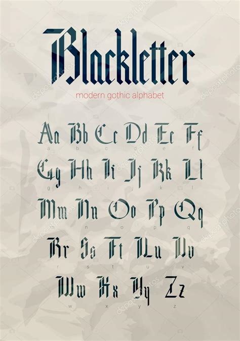 Blackletter Modern Gothic Fuente Vector De Stock De Logoff