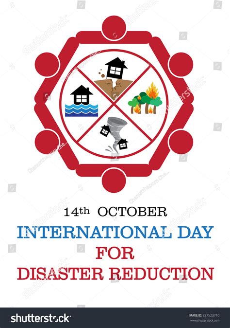 International Day Disaster Reduction Vector Background Stock Vector