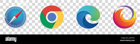 Browser logo vector set : Chrome, Firefox, Safari, Edge Stock Vector ...