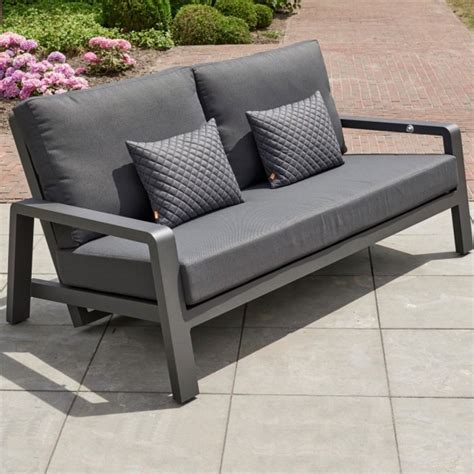 Canap De Jardin Places En Aluminium Gris Anthracite