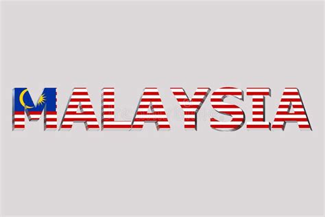 3d Flag Of Malaysia On A Text Stock Illustration Illustration Of