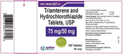 Triamterene and Hydrochlorothiazide - FDA prescribing information, side effects and uses