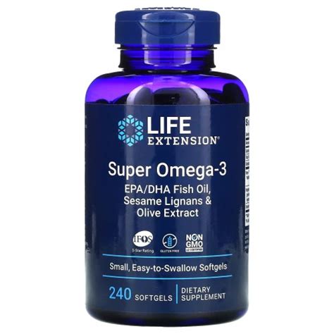 Life Extension, супер омега-3, 240 капсул купить в интернет магазине ...