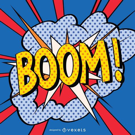 BOOM Sign In Comic Style Vector Download