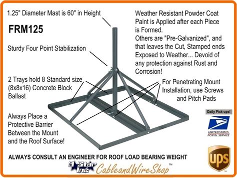 Non Penetrating Roof Mount Mast With O D Star Incorporated