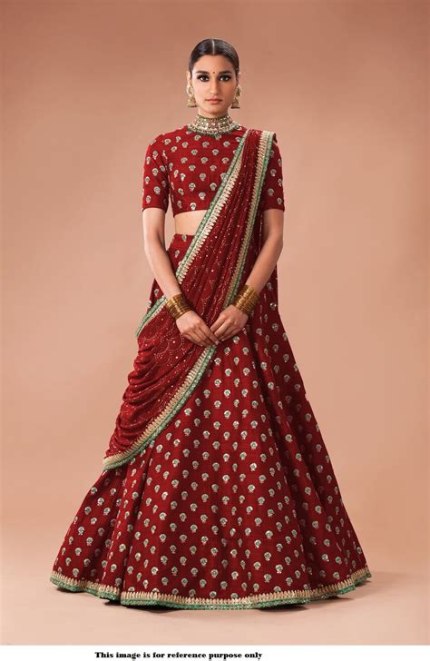 Buy Bollywood Sabyasachi Inspired Maroon Art Silk Wedding Lehenga Choli