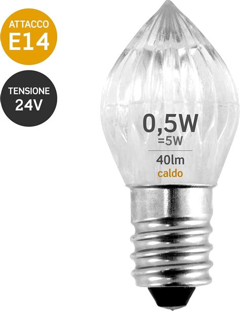 Eurocali X Lampadina Led Votiva V Ac Dc E W Trasparente