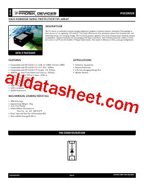 V24 Marking PVCOM24 Datasheet PDF Protek Devices