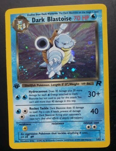 Pokemon 1st Edition Dark Blastoise Rare Holo 3 82 NM Team Rocket Set EBay