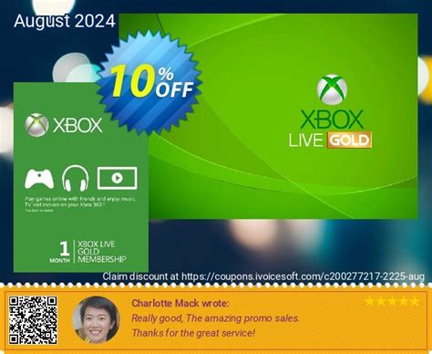 10 Off 1 Month Xbox Live Gold Membership Xbox One360 Coupon Code