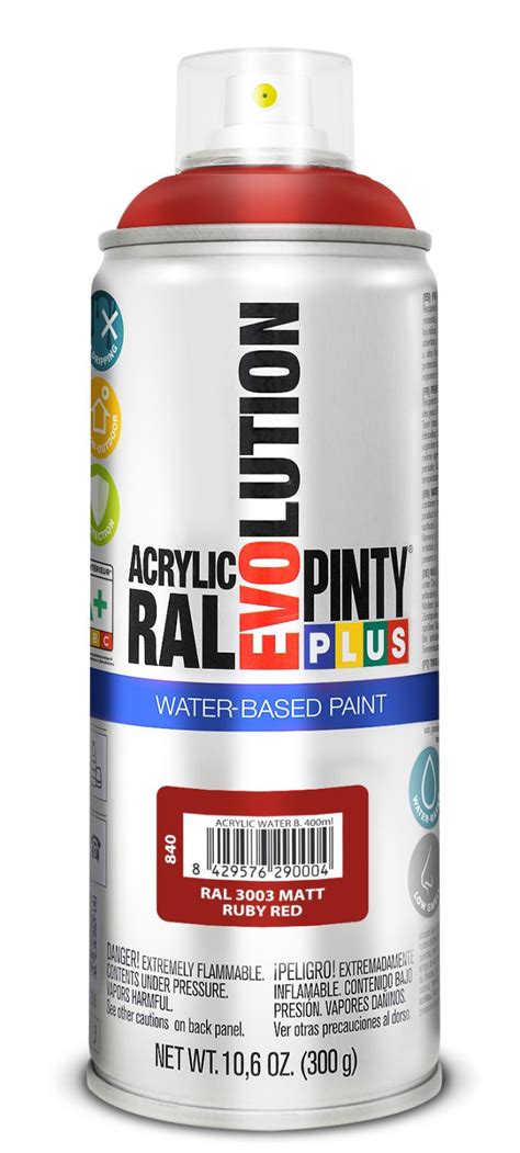 PEINTURE INDUSTRIELLE BASE EAU 520ml RAL 3003 ROUGE RUBIS MAT 303MWB5