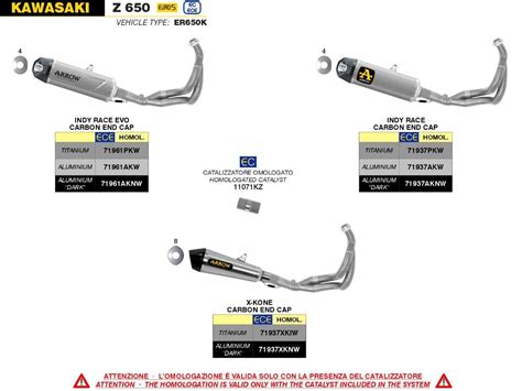 71961AKNW SYSTÈME COMPLET INDY RACE EVO ALUMINIUM DARK ARROW KAWASAKI Z