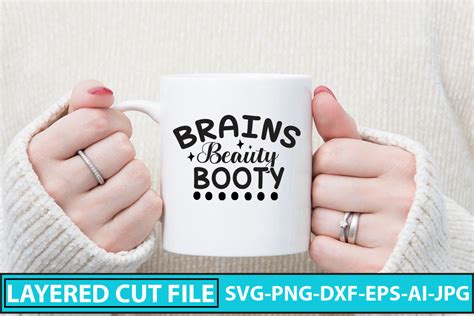 Brains Beauty Booty Svg Cut File Graphic By Designmedia · Creative Fabrica