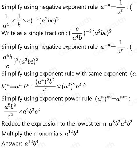 Solved Simplify The Following Expression A 4 B 1 C 2 A 2bc 2