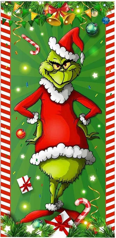 Merry Christmas Door Cover Merry Grinchmas Door Cover 6 X 3ft Photography Banner