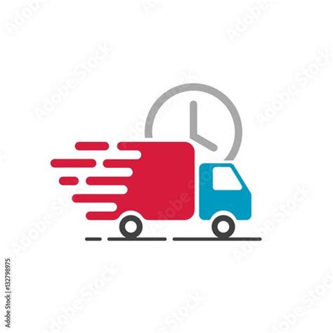 Delivery Truck Icon Vector Isolated On White Background Flat Line