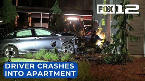 Driver Flees After Crashing Into Troutdale Apartment Building Youtube