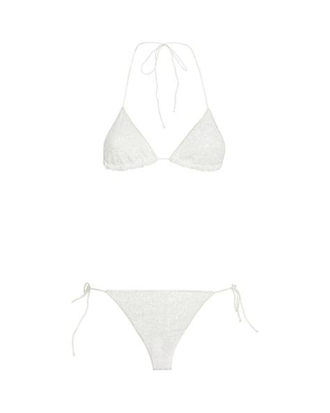 Oséree Synthetic Sequinned Microkini Bikini in Ivory White Lyst Canada