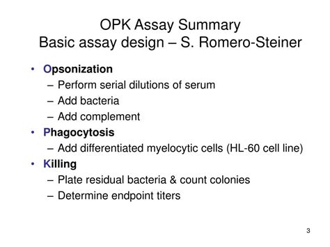 Ppt A Semi Automated Method To Detect Opsonophagocytic Killing Opk Janet C Onishi