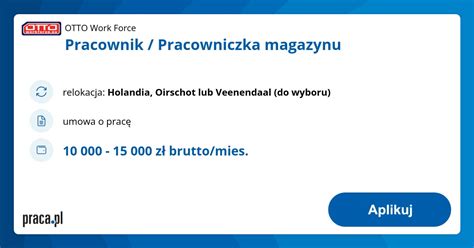 Archiwalna Oferta Nr 9110209 Pracownik Pracowniczka Magazynu