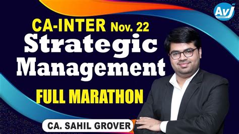 CA Inter Strategic Management Marathon Revision YouTube