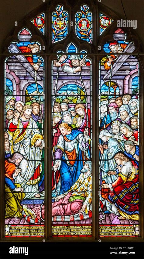 Stained Glass Window By Alexander Gibbs C 1895 Jesus Healing The Sick