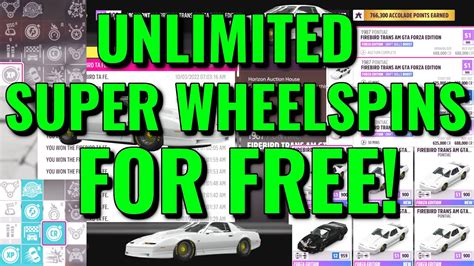 Forza Horizon Unlimited Free Super Wheelspins Farm Best Auction