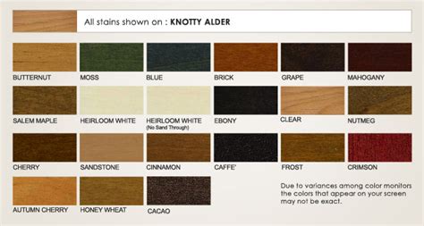 Alder Stain Colors Artofit