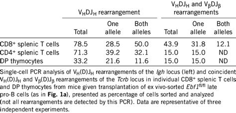 Quantification Of V D J Rearrangements Of The Igh And Tcrb Loci